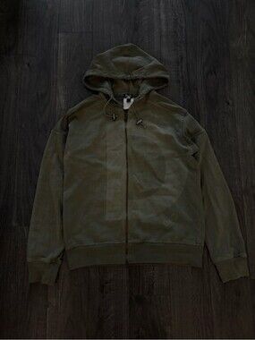 Vintage Dolce and gabbana Olive Green Zip-Up Hoodie with Hood
